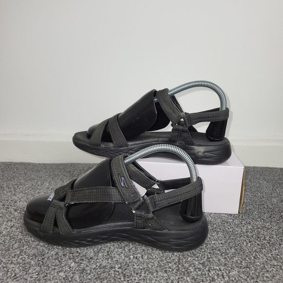 Skechers Women's On The Go 600 Brilliancy Black Sandals UK Size 4 - Picture 3 of 8